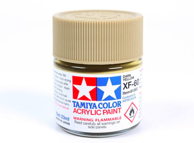 Tamiya Hobbyverf Acrylverf - XF-60 Dark Yellow - Matt - Acryl - 23ml Verf potje - 23 ml