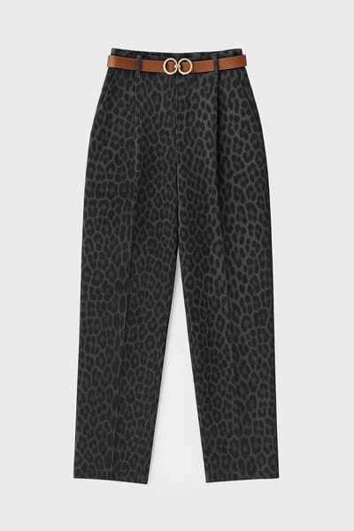 Touché Privé - Carrot fit broek met luipaardprint - Grijs - Dames
