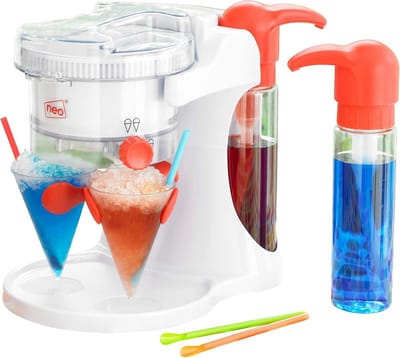 Elektrische IJs Crusher voor Snow Cones en Slushies - Ijsmachine met 4 Kopjes & 4 Rietjes