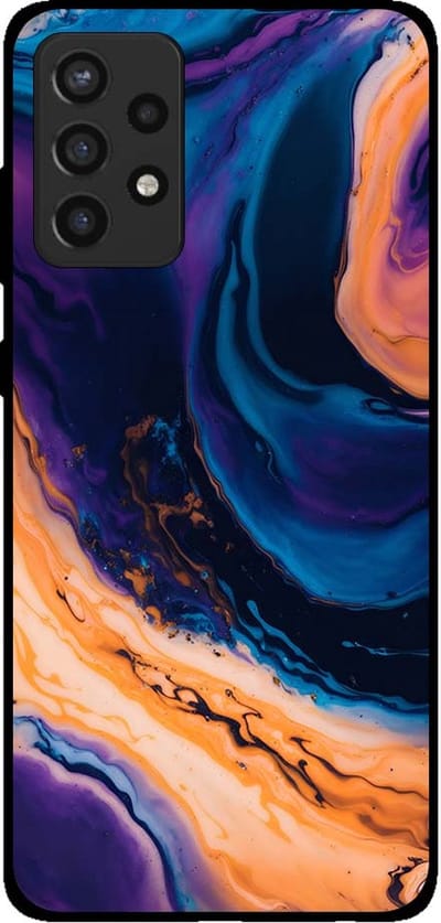 Smartphonica Telefoonhoesje voor Samsung Galaxy A72 marmer look - backcover marmer hoesje - Blauw geschikt voor Samsung Galaxy A72