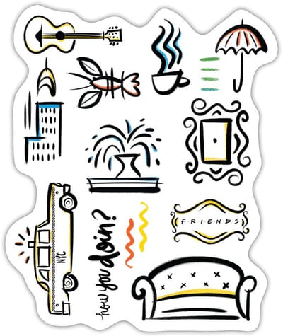 Friends Symbolen Sticker Maat S (max. 10 x 10cm)