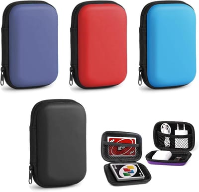 Allecto Plus - Speelkaartenbox met 4 stuks speelkaartenetui voor kaartspel - Opbergbox voor hoofdtelefoon en accessoires - In diverse kleuren