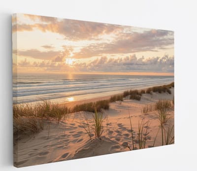 Saammp - Canvas Schilderij - Strand En Zee - duinen - 45x30 - Foto op canvas - Wanddecoratie - muurdecoratie Woonkamer - Slaapkamer decoratie - Canvas Print