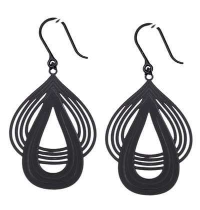 Allergievrij Oorhangers zwart-Charme Bijoux