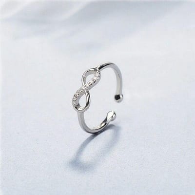 Vintage Punk Crystal Cross 925 Sterling Zilveren Vinger Ringen Voor Vrouwen Partij Sieraden Geschenken A006 Resizable white