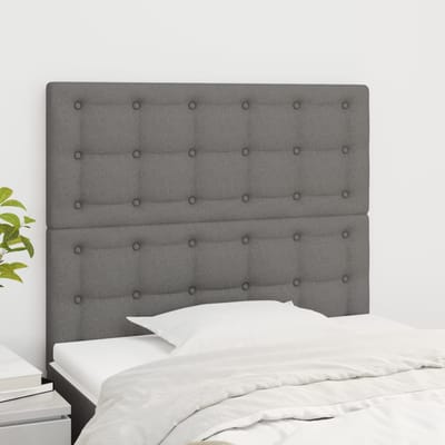 vidaXL - Hoofdbord - donkergrijs - 80x5x118/128 - cm - Stof