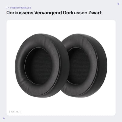 Dailygoods - Oorkussens - Vervangend Oorkussen - Zwart - Traagschuim - Compatibel voor Corsair Virtuoso RGB SE - Ideaal voor Hoofdtelefoon - Zwart