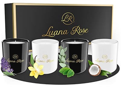 Aromakaarsen Cadeauset - 100% Sojawas Geurkaarsen in Glas - Set van 4 voor Aromatherapie