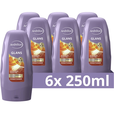 Andrélon Conditioner - Glans - verrijkt met zomertarwe en honing - 6 x 250 ml - Voordeelverpakking