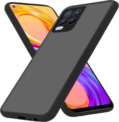 Cadorabo Hoesje geschikt voor Realme 8 4G / 8 PRO in MATT ZWART - Hybride beschermhoes met TPU siliconen Case Cover binnenkant en matte plastic achterkant