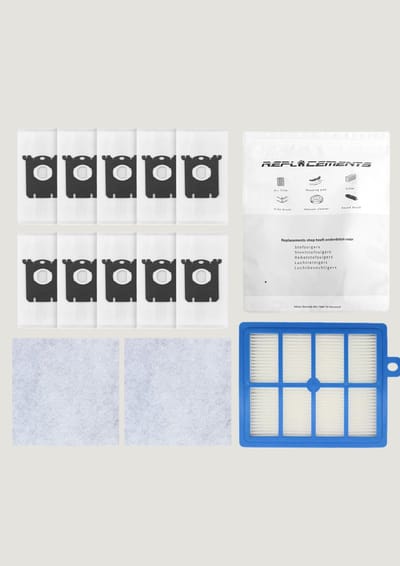Replacements onderdelenset geschikt voor Philips PerformerPro & Performer Expert – 10 Stofzakken + 2 Motorfilters + 1 HEPA Filter