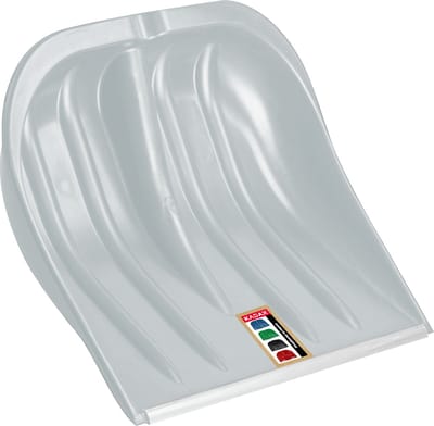 KADAX Sneeuwspade, 49 cm breed, sneeuwschep zonder steel, sneeuwschuiver, sneeuwruimer, kunststof sneeuwschop, sneeuwschuip (1, zilver met aluminium rand)
