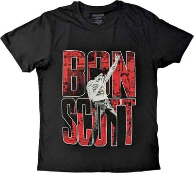Bon Scott - Big Type Heren T-shirt - S - Zwart
