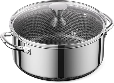 Hybride Anti-aanbak Steelpan met Glazen Deksel 20cm RVS