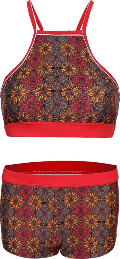 Bikini hipster broekje en crop top met racerback - Teraracotta 116-122