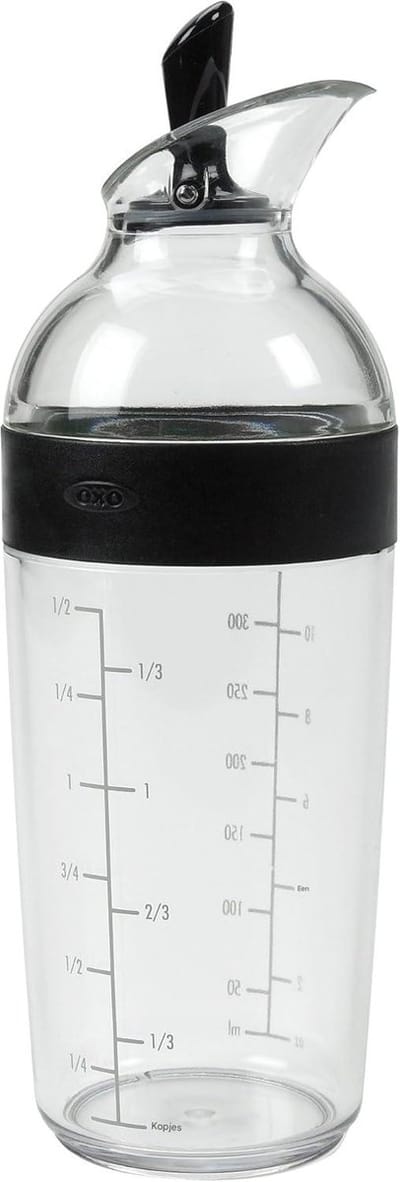 TuseRxln Saladedressing shaker – 350 ml – Lekvrij – 1 stuk – Zwart