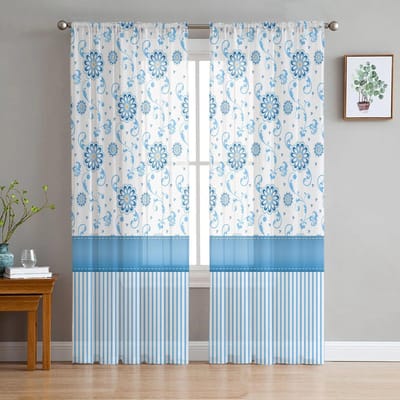 Geometrisch Geel Gordijn Raam Tule Voor Woonkamer Slaapkamer De Keuken Raambekleding Decoraties Gordijnen W135 x H114cm