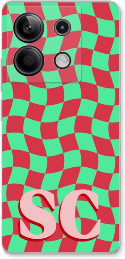Gepersonaliseerd - Case Company® - Hoesje geschikt voor Xiaomi Redmi Note 13 5G hoesje - Grid Monogram - Soft Cover Telefoonhoesje - Bescherming aan alle Kanten en Schermrand