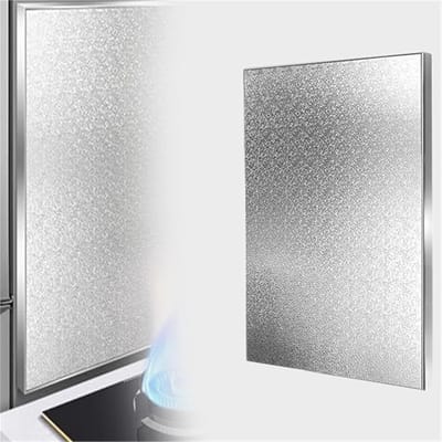 Isolatieplaat Keuken - Hittebescherming Paneel - Apparaten Beschermen - Oliebestendig Aluminium - 40 x 20 cm - Zilverkleurig