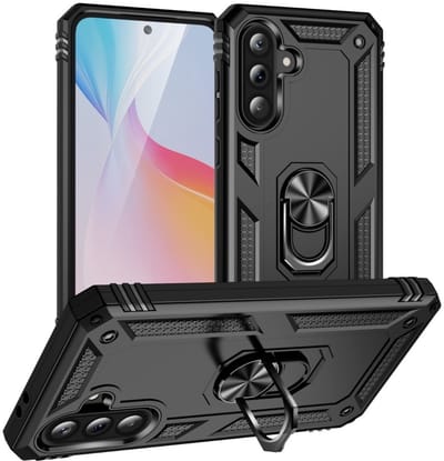 Coverup Hoesje - Geschikt voor Samsung Galaxy A36 Hoesje - Coverup Ring Kickstand Back Cover - Zwart