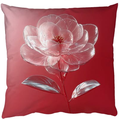 Sierkussens - Kussentjes Woonkamer - 50x50 cm - Sierlijk - Bloem - Roze - Glazen