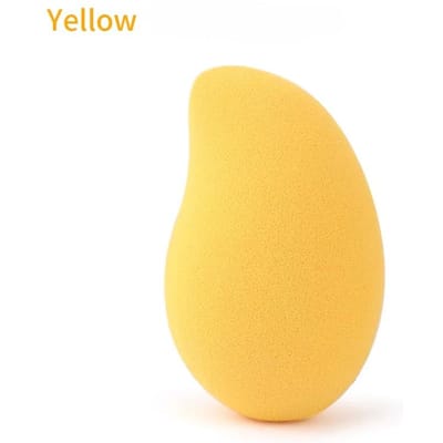 1 Stuks Make-up Sponsjes Mango Vorm Zacht Schoonheid Poeder Eieren Foundation Concealer Droog Nat Gebruik Gereedschap Cosmetische Crème Applicator geel