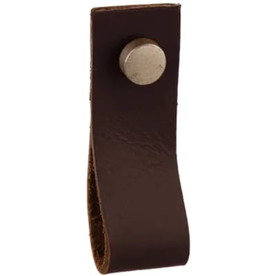 Bertomani Meubelknop - Leer - Donkerbruin - 20x60mm - Set Van 2