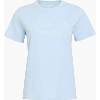 French Connection Joie De Vivre Ss Top Sky Blue/white Taglia: XS | Maglie Sportivi Outlet | Donna | Blu