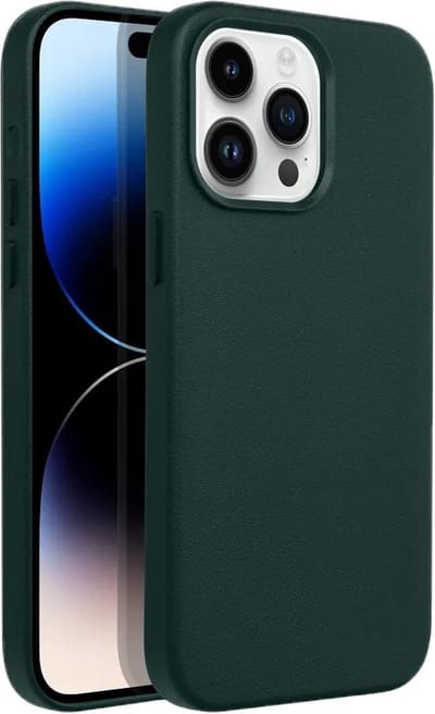 Casify Leren Hoesje geschikt voor MagSafe iPhone 15 Pro Max Hoesje - Bosgroen