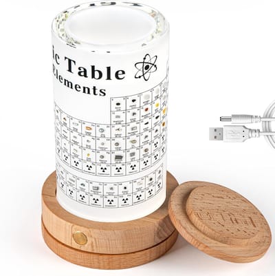 Periodiek Systeem Acryl - Elementen Tabel - Educatief Hulpmiddel - 83 Echte Elementen - 9x9x0.5 cm - Met LED Standaard