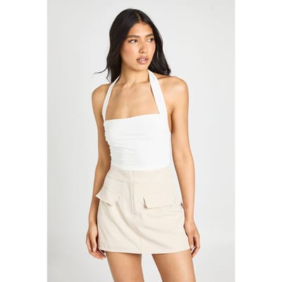 boohoo Dames Tall Gemêleerde Skort Met Zakdetail | Steen | Maat: 38
