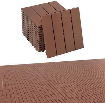 Terrastegels - Balkontegels WPC - Buiten vloer - Eenvoudig kliksysteem - 55 stuks - Bruin