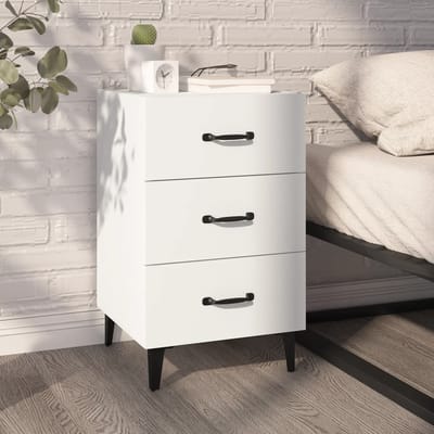 vidaXL - Nachtkastje - 40x40x66 - cm - bewerkt - hout - wit
