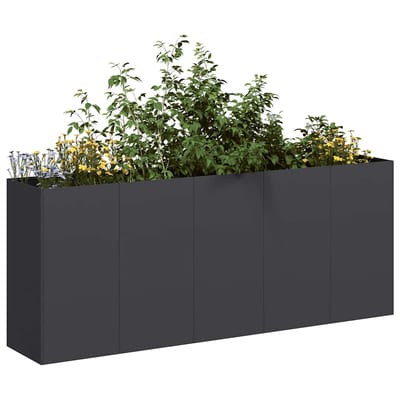 vidaXL - Plantenbak - 200x40x80 - cm - koudgewalst - staal - zwart