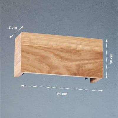 FISCHER & HONSEL LED wandlamp Shine-Wood,  breedte 21 cm, eiken/zwart, hout
