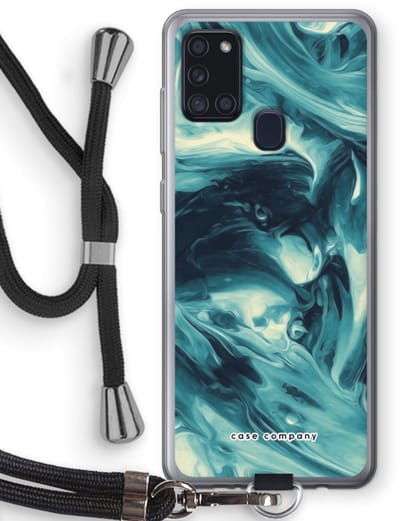 Case Company® - Hoesje met koord geschikt voor Samsung Galaxy A21s hoesje met Koord - Dreaming About Whales - Telefoonhoesje met Zwart Koord - Bescherming aan alle Kanten en Over de Schermrand