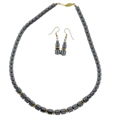 Behave - Set ketting oorhangers - Hematietlook voor avondoutfit