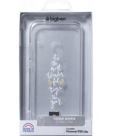 Bigben Connected, Hoesje geschikt voor Huawei P20 Lite - Hardcase Wonderful Time Patroon, Transparant