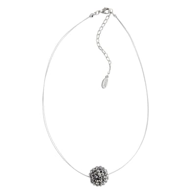 Behave - Ketting dames bolhanger stijl - zilverkleur - chique look - 44 cm