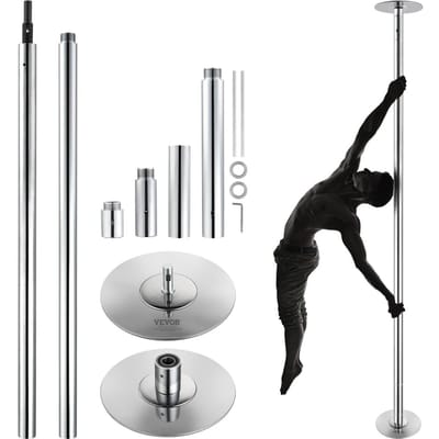Poteau de danse professionnel, Kit de poteau de danse rotatif statique, Poteau amovible portable, Poteau en acier inoxydable robuste de 45 mm, Fitness réglable en hauteur