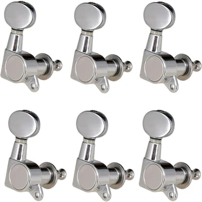 Stemsleutels voor gitaarsnaren Stemmechanieken Gesloten stemmechanieken Stemsleutels Ovale knop 6 links voor 6 Right