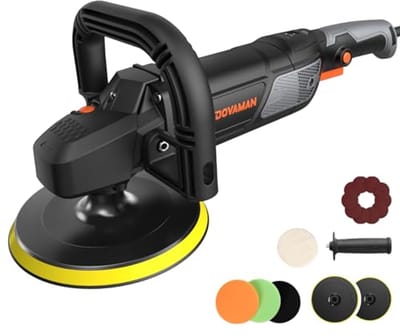 Auto-polijstmachine 1500W 180mm/150mm met variabele snelheden voor polijsten en waxen