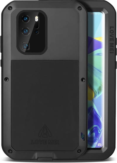 Love Mei, Hoesje Geschikt voor P30 Pro Waterbestendig Schokbestendig Volledige Bescherming, Zwart