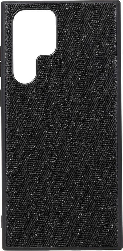 Shop4 - Samsung Galaxy S22 Ultra Hoesje - Harde Back Case Glitter Zwart