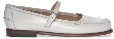 Sebago Witte Pop Leren Ballerina's