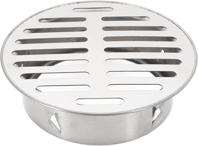 Ronde RVS Vloerput Rooster voor Buitenafvoer en Badkamer - Waterdicht Drainage Deksel