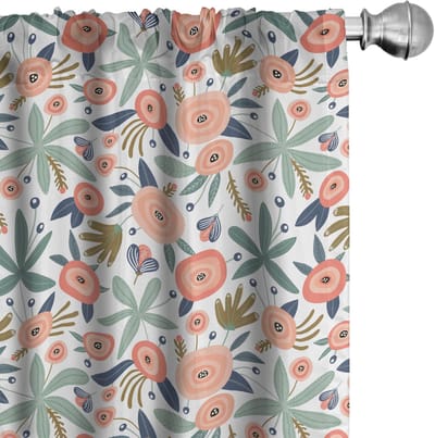 ABAKUHAUS Botaniek – Doodle Bloem – 2x75x225 cm – Microvezel – Veelkleurig