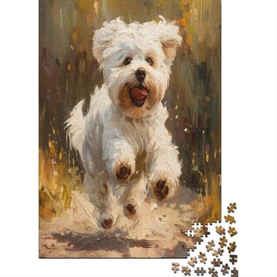 Hondenpuzzel 1000 delen - Behendigheidsspel Gezin - Ontspannend Tijdverdrijf - Uniek Design Kwaliteit - 75 x 50 cm - Stijl 2