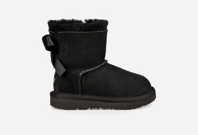 UGG® Mini Bailey Bow II-laars voor kinderen  in Black, Maat 30, Dubbelzijdig