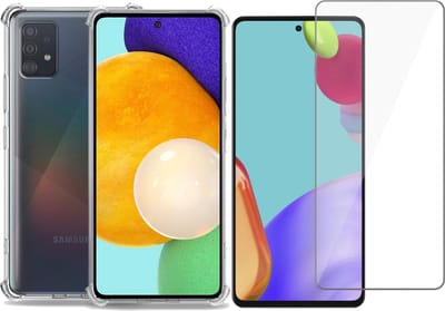 Hoesje geschikt voor Samsung Galaxy A52 / A52s - Screenprotector Glas - Transparant